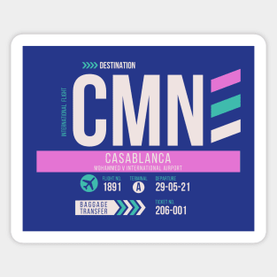 Casablanca (CMN) Airport Code Baggage Tag Sticker